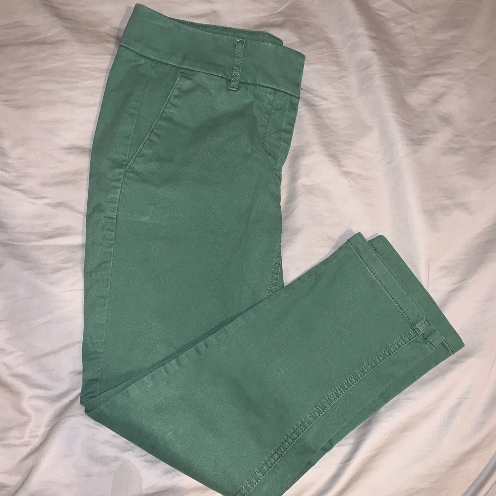 LOFT green strait leg pants